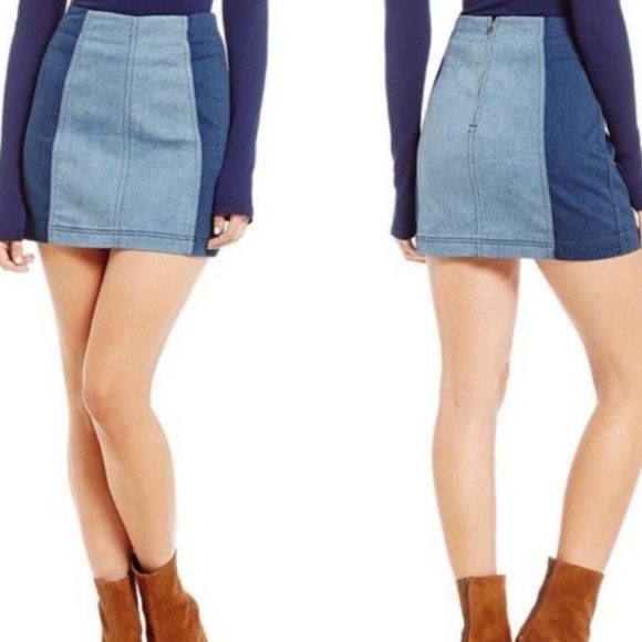 Free People Dresses & Skirts - Free People Modern Femme Color Block Skirt Size 4